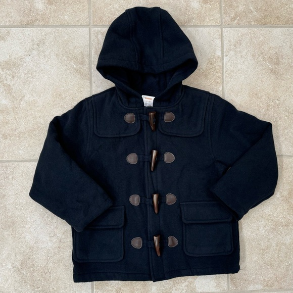 Gymboree Boys’ Toggle Coat
Size: 4T-5T
Color: Navy Blue - Picture 1 of 6
